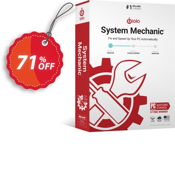 iolo System Mechanic 22 Coupon, discount 70% OFF iolo System Mechanic, verified. Promotion: Impressive sales code of iolo System Mechanic, tested & approved