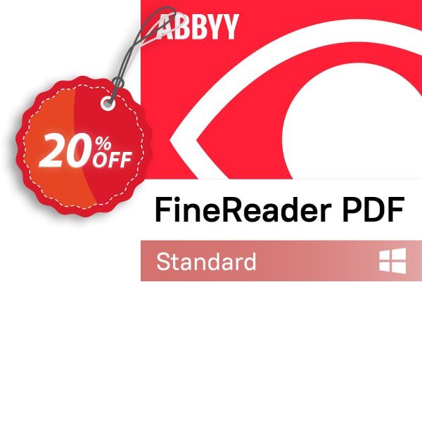 ABBYY FineReader PDF 16 Standard Upgrade Coupon, discount 20% OFF ABBYY FineReader PDF 16 Standard Upgrade, verified. Promotion: Marvelous discounts code of ABBYY FineReader PDF 16 Standard Upgrade, tested & approved