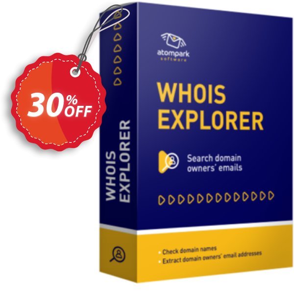 Atomic Whois Explorer Coupon, discount SPRING30. Promotion: impressive deals code of Atomic Whois Explorer 2024