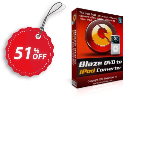 BlazeVideo DVD to iPod Converter Coupon, discount Save 50% Off. Promotion: awful deals code of BlazeVideo DVD to iPod Converter 2024