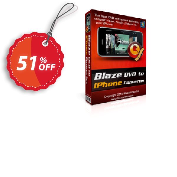 BlazeVideo DVD to iPhone Converter Coupon, discount Save 50% Off. Promotion: super promo code of BlazeVideo DVD to iPhone Converter 2024