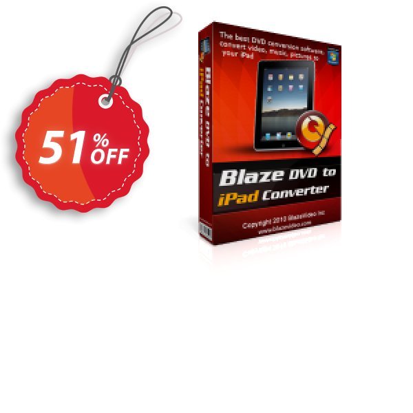 BlazeVideo DVD to iPad Converter Coupon, discount Save 50% Off. Promotion: hottest sales code of BlazeVideo DVD to iPad Converter 2024