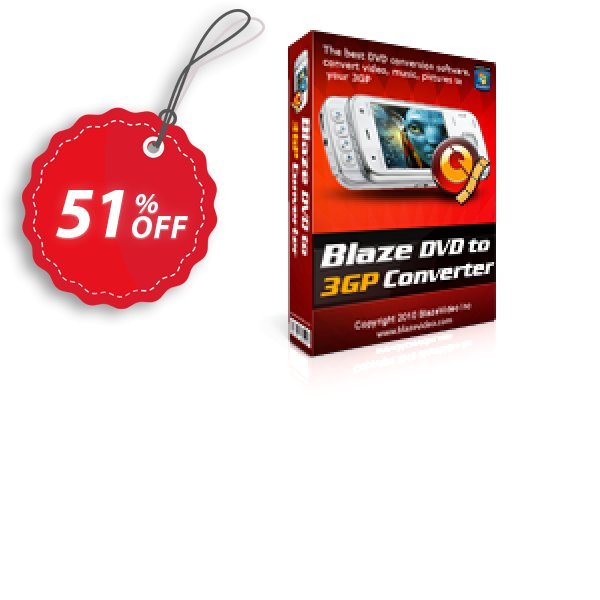 BlazeVideo DVD to 3GP Converter Coupon, discount Save 50% Off. Promotion: exclusive offer code of BlazeVideo DVD to 3GP Converter 2024