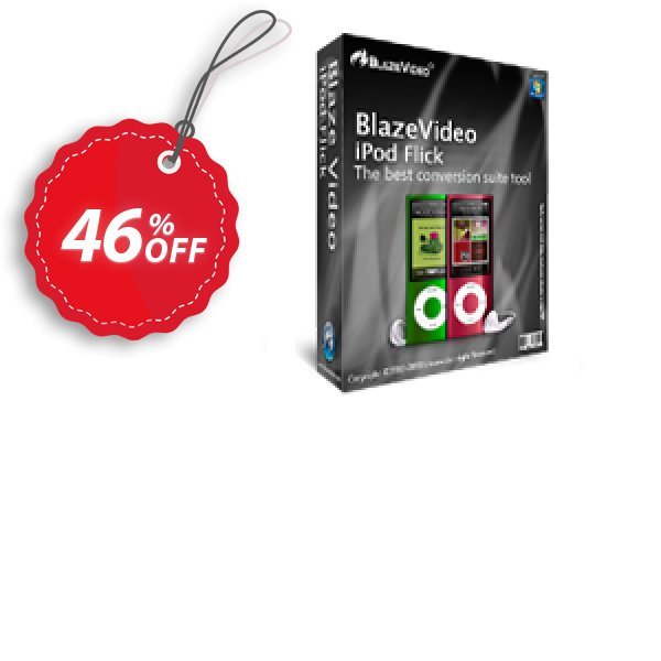 BlazeVideo iPod Flick Coupon, discount Save 45% Off. Promotion: amazing offer code of BlazeVideo iPod Flick 2024