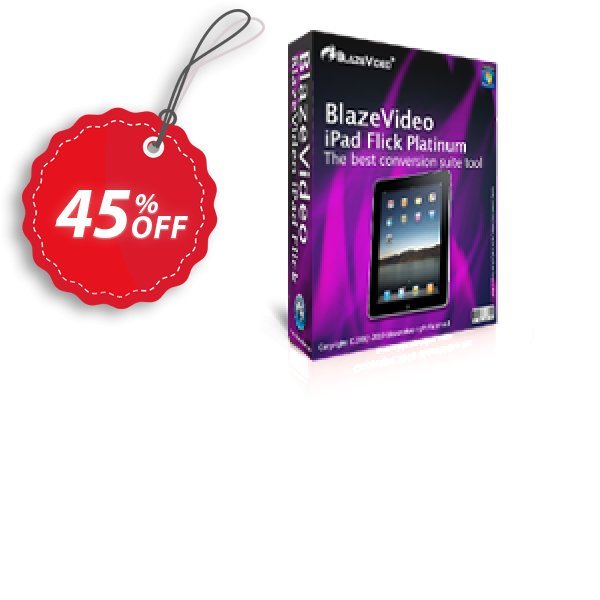 BlazeVideo iPad Flick Platinum Coupon, discount Save 45% Off. Promotion: impressive sales code of BlazeVideo iPad Flick Platinum 2024