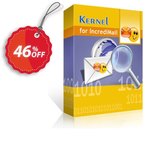 Kernel for IncrediMail Recovery Coupon, discount Kernel Recovery for IncrediMail - Home License staggering deals code 2024. Promotion: staggering deals code of Kernel Recovery for IncrediMail - Home License 2024