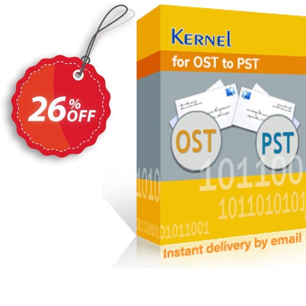 Kernel for OST to PST Coupon, discount Kernel for OST to PST - Personal License Marvelous discounts code 2025. Promotion: Marvelous discounts code of Kernel for OST to PST - Personal License 2024