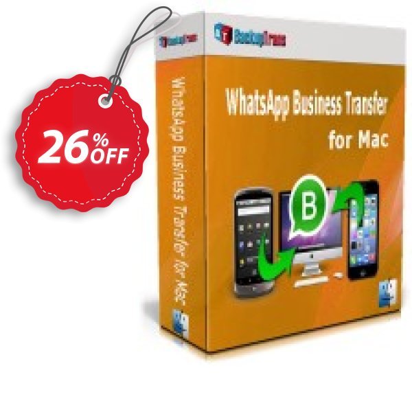 Backuptrans WhatsApp Business Transfer for MAC Coupon, discount 22% OFF Backuptrans WhatsApp Business Transfer for Mac, verified. Promotion: Special promotions code of Backuptrans WhatsApp Business Transfer for Mac, tested & approved