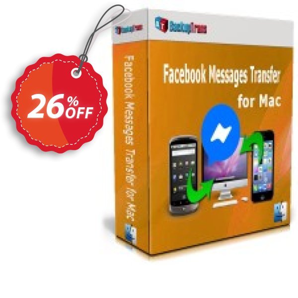 Backuptrans Facebook Messages Transfer for MAC Coupon, discount 22% OFF Backuptrans Facebook Messages Transfer for Mac, verified. Promotion: Special promotions code of Backuptrans Facebook Messages Transfer for Mac, tested & approved