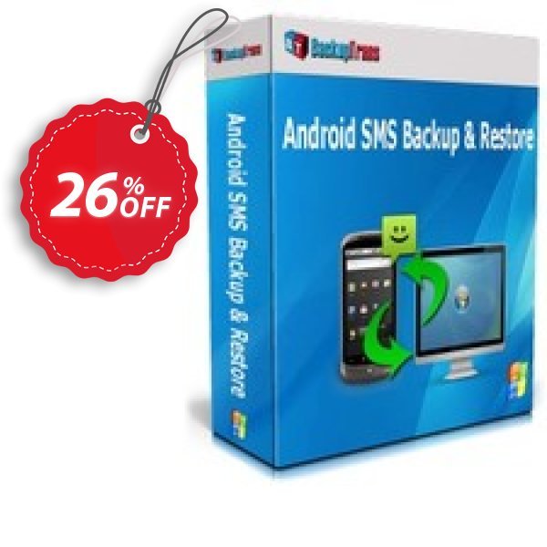 Backuptrans Android SMS Backup & Restore, Business Edition  Coupon, discount Backuptrans Android SMS Backup & Restore (Business Edition) formidable deals code 2024. Promotion: impressive sales code of Backuptrans Android SMS Backup & Restore (Business Edition) 2024