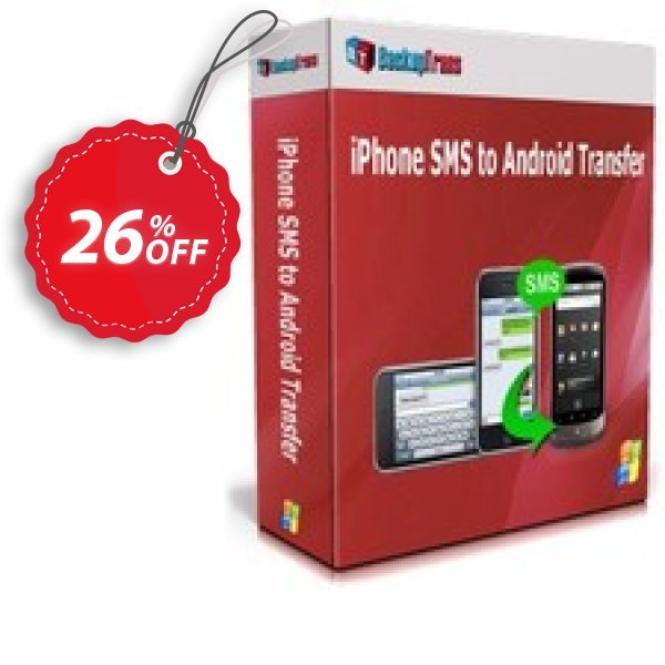 Backuptrans iPhone SMS to Android Transfer, Business Edition Coupon, discount Backuptrans iPhone SMS to Android Transfer (Business Edition) awful sales code 2025. Promotion: wondrous promotions code of Backuptrans iPhone SMS to Android Transfer (Business Edition) 2024