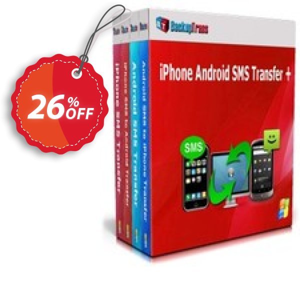 Backuptrans iPhone Android SMS Transfer +, Family Edition  Coupon, discount Holiday Deals. Promotion: super discount code of Backuptrans iPhone Android SMS Transfer + (Family Edition) 2024