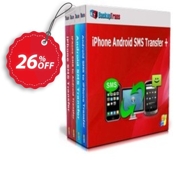 Backuptrans iPhone Android SMS Transfer +, Business Edition  Coupon, discount Holiday Deals. Promotion: best promo code of Backuptrans iPhone Android SMS Transfer + (Business Edition) 2024