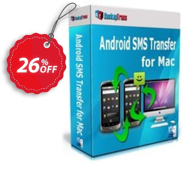 Backuptrans Android SMS Transfer for MAC, Family Edition  Coupon, discount Backuptrans Android SMS Transfer for Mac (Family Edition) special offer code 2024. Promotion: hottest deals code of Backuptrans Android SMS Transfer for Mac (Family Edition) 2024