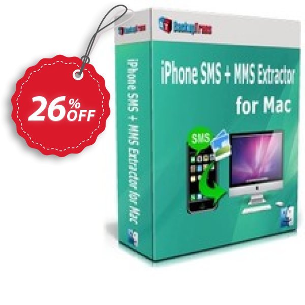 Backuptrans iPhone SMS + MMS Extractor for MAC, Family Edition  Coupon, discount Holiday Deals. Promotion: formidable discounts code of Backuptrans iPhone SMS + MMS Extractor for Mac (Family Edition) 2024