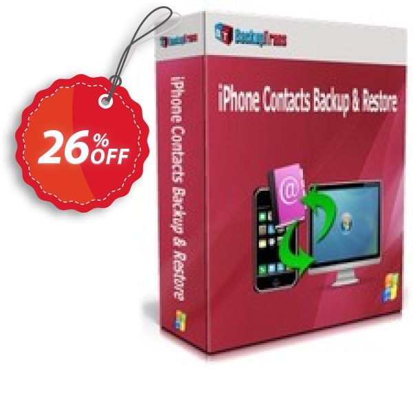 Backuptrans iPhone Contacts Backup & Restore, Business Edition  Coupon, discount Backuptrans iPhone Contacts Backup & Restore (Business Edition) exclusive deals code 2024. Promotion: special sales code of Backuptrans iPhone Contacts Backup & Restore (Business Edition) 2024