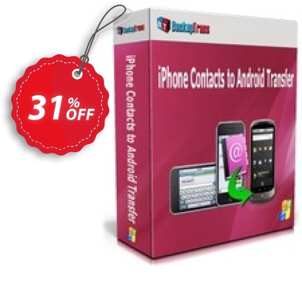 Backuptrans iPhone Contacts to Android Transfer Coupon, discount Backuptrans iPhone Contacts to Android Transfer (Personal Edition) awful deals code 2024. Promotion: wondrous sales code of Backuptrans iPhone Contacts to Android Transfer (Personal Edition) 2024
