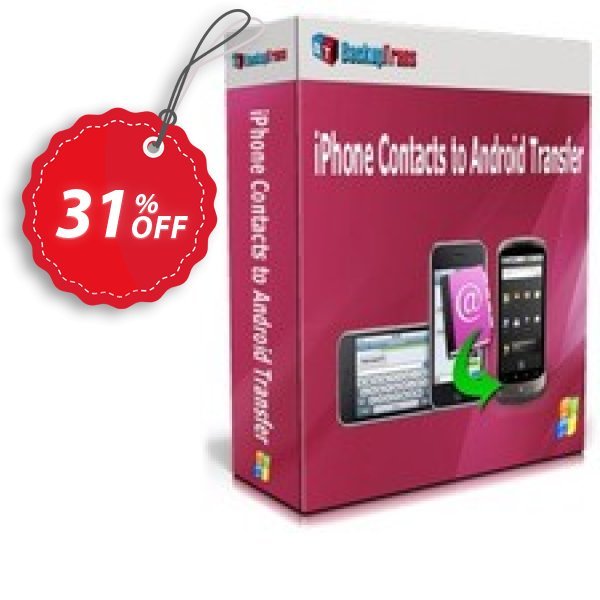 Backuptrans iPhone Contacts to Android Transfer Coupon, discount Backuptrans iPhone Contacts to Android Transfer (Personal Edition) awful deals code 2025. Promotion: wondrous sales code of Backuptrans iPhone Contacts to Android Transfer (Personal Edition) 2024