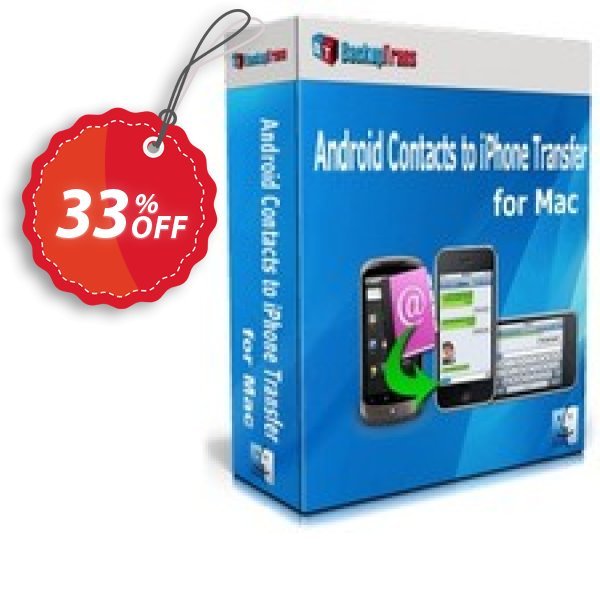 Backuptrans Android Contacts to iPhone Transfer for MAC Coupon, discount Backuptrans Android Contacts to iPhone Transfer for Mac (Personal Edition) stunning promotions code 2025. Promotion: amazing discounts code of Backuptrans Android Contacts to iPhone Transfer for Mac (Personal Edition) 2024