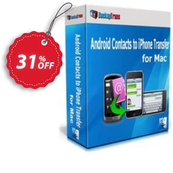 Backuptrans Android Contacts to iPhone Transfer for MAC, Business Edition  Coupon, discount Backuptrans Android Contacts to iPhone Transfer for Mac (Business Edition) imposing deals code 2024. Promotion: staggering sales code of Backuptrans Android Contacts to iPhone Transfer for Mac (Business Edition) 2024