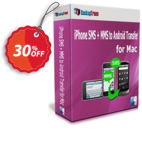 Backuptrans iPhone SMS + MMS to Android Transfer for MAC, One-Time Usage Coupon, discount Discount. Promotion: awful offer code of Backuptrans iPhone SMS + MMS to Android Transfer for Mac (One-Time Usage) 2024
