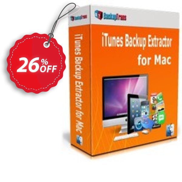 Backuptrans iTunes Backup Extractor for MAC Coupon, discount Backuptrans iTunes Backup Extractor for Mac (Personal Edition) stunning offer code 2025. Promotion: amazing deals code of Backuptrans iTunes Backup Extractor for Mac (Personal Edition) 2024