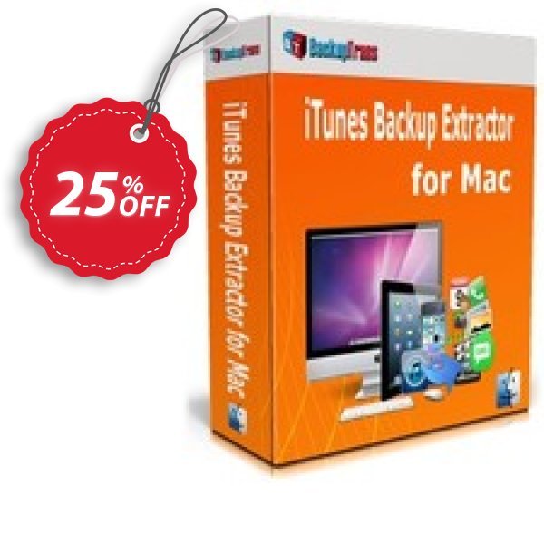 Backuptrans iTunes Backup Extractor for MAC, Business Edition Coupon, discount Backuptrans iTunes Backup Extractor for Mac (Business Edition) imposing promo code 2025. Promotion: staggering discount code of Backuptrans iTunes Backup Extractor for Mac (Business Edition) 2024
