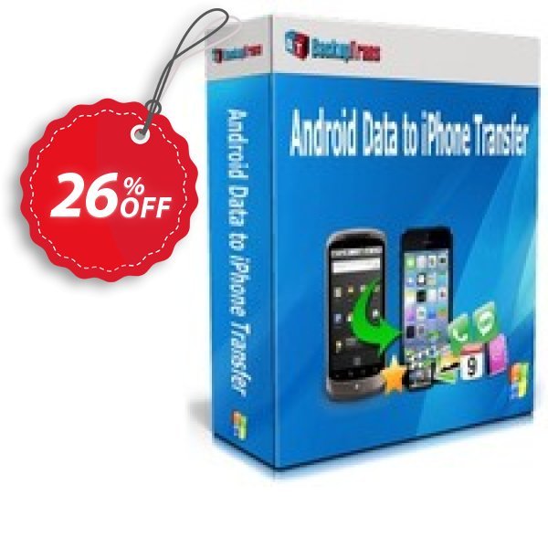 Backuptrans Android Data to iPhone Transfer, Family Edition Coupon, discount Backuptrans Android Data to iPhone Transfer (Family Edition) awful deals code 2025. Promotion: wondrous sales code of Backuptrans Android Data to iPhone Transfer (Family Edition) 2024