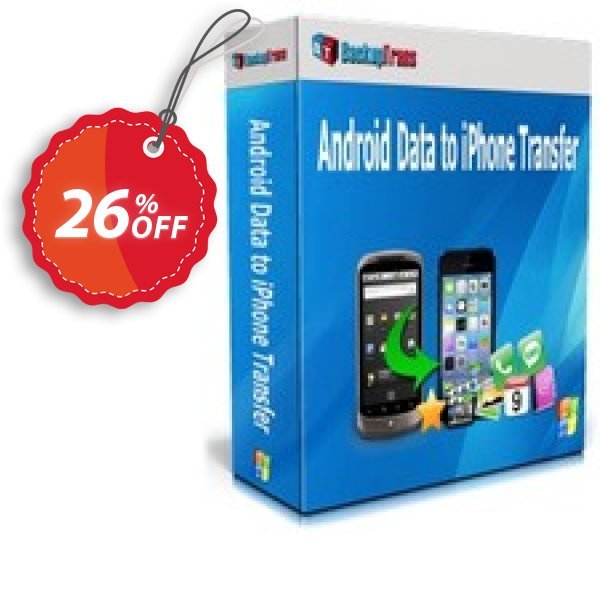 Backuptrans Android Data to iPhone Transfer, Business Edition Coupon, discount Backuptrans Android Data to iPhone Transfer (Business Edition) awful offer code 2025. Promotion: awful deals code of Backuptrans Android Data to iPhone Transfer (Business Edition) 2024