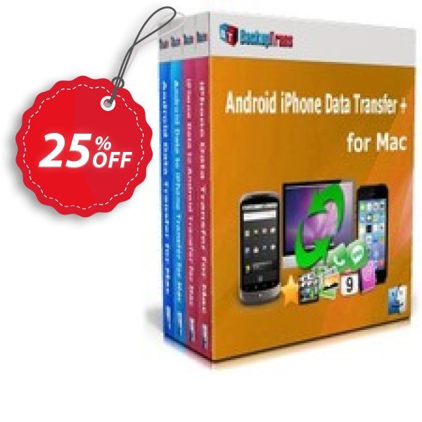 Backuptrans Android iPhone Data Transfer + for MAC Coupon, discount Holiday Deals. Promotion: impressive discount code of Backuptrans Android iPhone Data Transfer + for Mac (Personal Edition) 2024