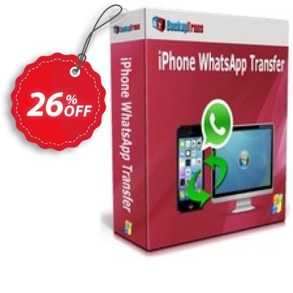 Backuptrans iPhone WhatsApp Transfer Coupon, discount Backuptrans iPhone WhatsApp Transfer (Personal Edition) wondrous sales code 2024. Promotion: marvelous promotions code of Backuptrans iPhone WhatsApp Transfer (Personal Edition) 2024