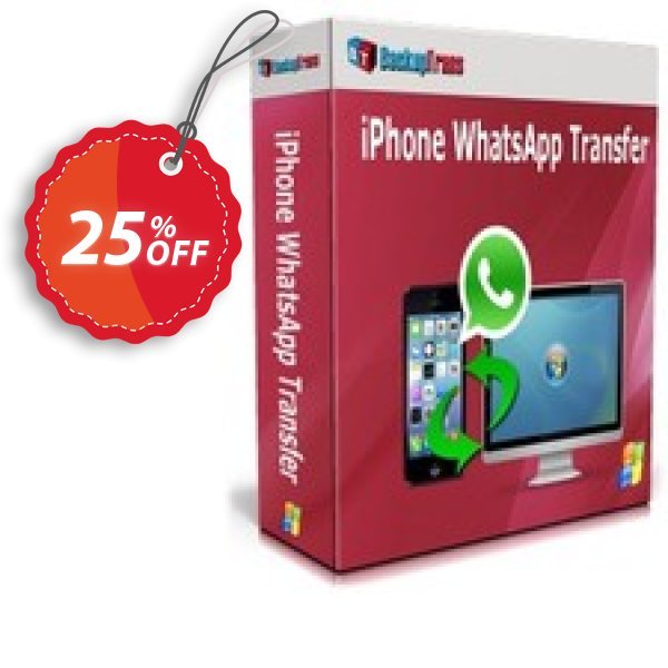 Backuptrans iPhone WhatsApp Transfer, Business Edition Coupon, discount Backuptrans iPhone WhatsApp Transfer (Business Edition) awful offer code 2025. Promotion: awful deals code of Backuptrans iPhone WhatsApp Transfer (Business Edition) 2024