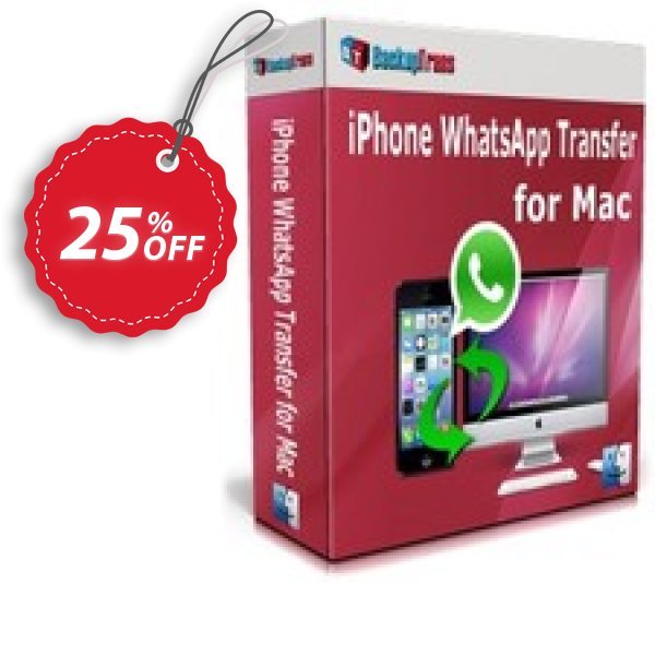 Backuptrans iPhone WhatsApp Transfer for MAC Coupon, discount Backuptrans iPhone WhatsApp Transfer for Mac (Personal Edition) amazing discount code 2024. Promotion: awful offer code of Backuptrans iPhone WhatsApp Transfer for Mac (Personal Edition) 2024