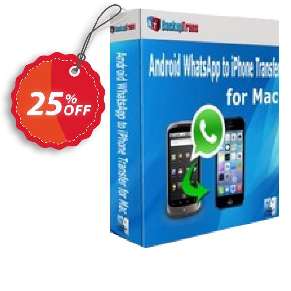 Backuptrans Android WhatsApp to iPhone Transfer for MAC Coupon, discount Backuptrans Android WhatsApp to iPhone Transfer for Mac (Personal Edition) awful promotions code 2024. Promotion: wondrous discounts code of Backuptrans Android WhatsApp to iPhone Transfer for Mac (Personal Edition) 2024