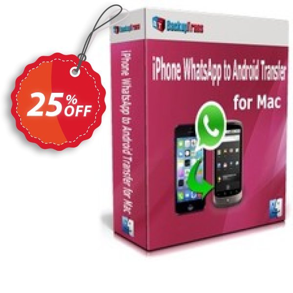 Backuptrans iPhone WhatsApp to Android Transfer for MAC, Business Edition Coupon, discount Backuptrans iPhone WhatsApp to Android Transfer for Mac(Business Edition) dreaded promotions code 2025. Promotion: fearsome discounts code of Backuptrans iPhone WhatsApp to Android Transfer for Mac(Business Edition) 2024