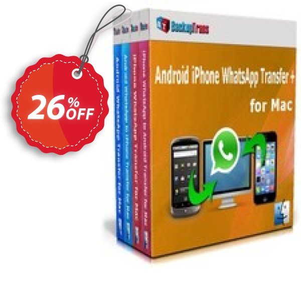Backuptrans Android iPhone WhatsApp Transfer plus for MAC Coupon, discount Holiday Deals. Promotion: wondrous offer code of Backuptrans Android iPhone WhatsApp Transfer + for Mac(Personal Edition) 2024