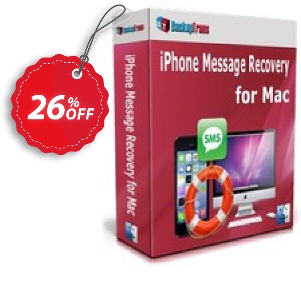 Backuptrans iPhone Message Recovery for MAC Coupon, discount Backuptrans iPhone Message Recovery for Mac (Personal Edition) amazing offer code 2025. Promotion: wonderful deals code of Backuptrans iPhone Message Recovery for Mac (Personal Edition) 2024