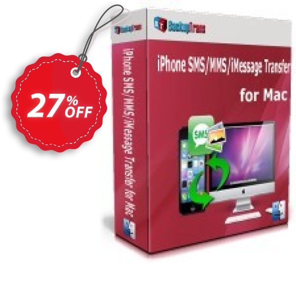 Backuptrans iPhone SMS/MMS/iMessage Transfer for MAC Coupon, discount Backuptrans iPhone SMS/MMS/iMessage Transfer for Mac (Personal Edition) awful deals code 2024. Promotion: awful sales code of Backuptrans iPhone SMS/MMS/iMessage Transfer for Mac (Personal Edition) 2024