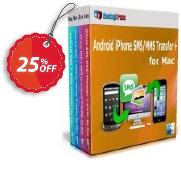 Backuptrans Android iPhone SMS/MMS Transfer plus for MAC Coupon, discount Back to School Discount. Promotion: staggering promotions code of Backuptrans Android iPhone SMS/MMS Transfer + for Mac (Personal Edition) 2024