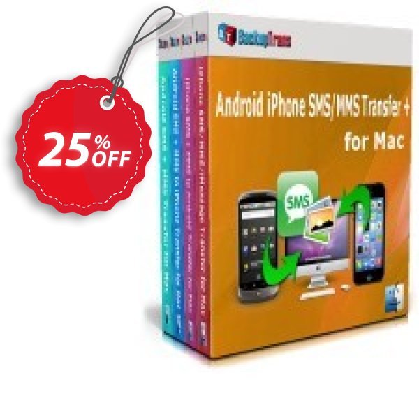 Backuptrans Android iPhone SMS/MMS Transfer plus for MAC, Family Edition  Coupon, discount Holiday Deals. Promotion: imposing sales code of Backuptrans Android iPhone SMS/MMS Transfer + for Mac (Family Edition) 2024