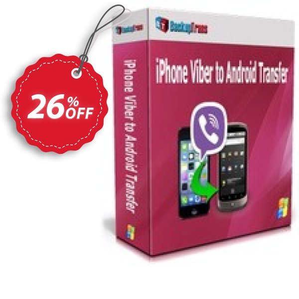 Backuptrans iPhone Viber to Android Transfer Coupon, discount Backuptrans iPhone Viber to Android Transfer (Personal Edition) fearsome deals code 2024. Promotion: formidable sales code of Backuptrans iPhone Viber to Android Transfer (Personal Edition) 2024