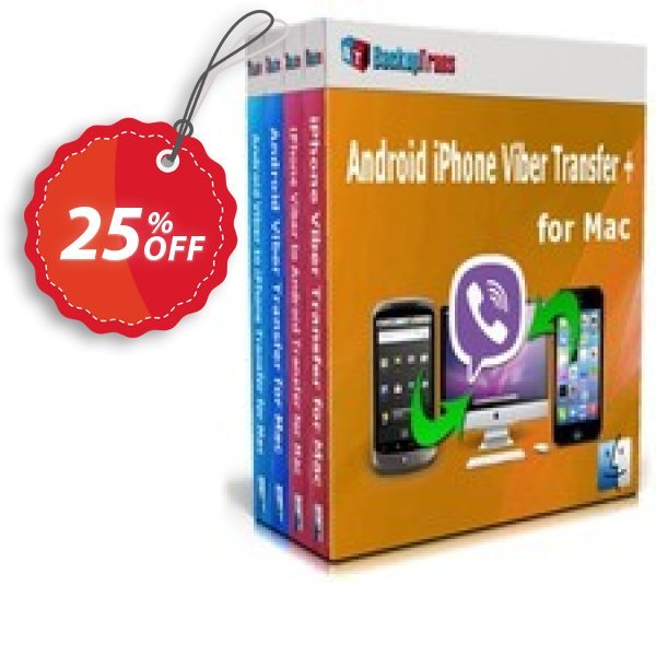 Backuptrans Android iPhone Viber Transfer + for MAC, Family Edition  Coupon, discount Back to School Discount. Promotion: best discount code of Backuptrans Android iPhone Viber Transfer + for Mac (Family Edition) 2024