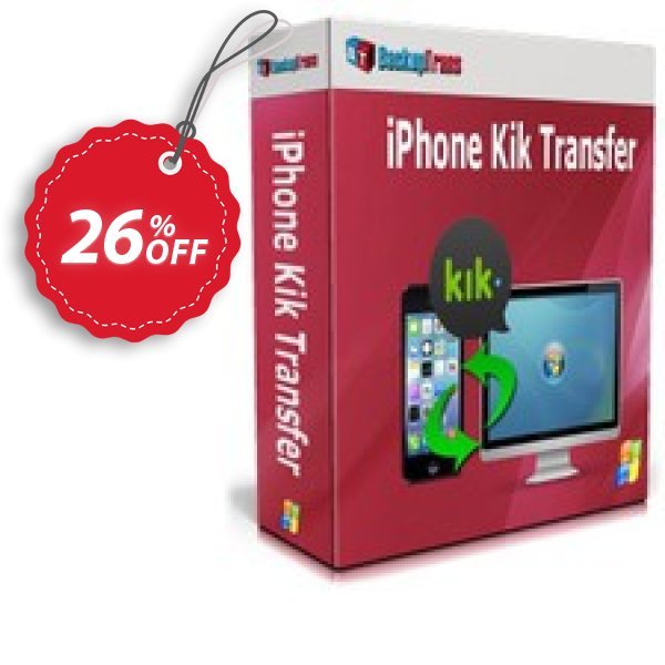 Backuptrans iPhone Kik Transfer Coupon, discount Backuptrans iPhone Kik Transfer (Personal Edition) amazing promo code 2024. Promotion: wonderful discount code of Backuptrans iPhone Kik Transfer (Personal Edition) 2024