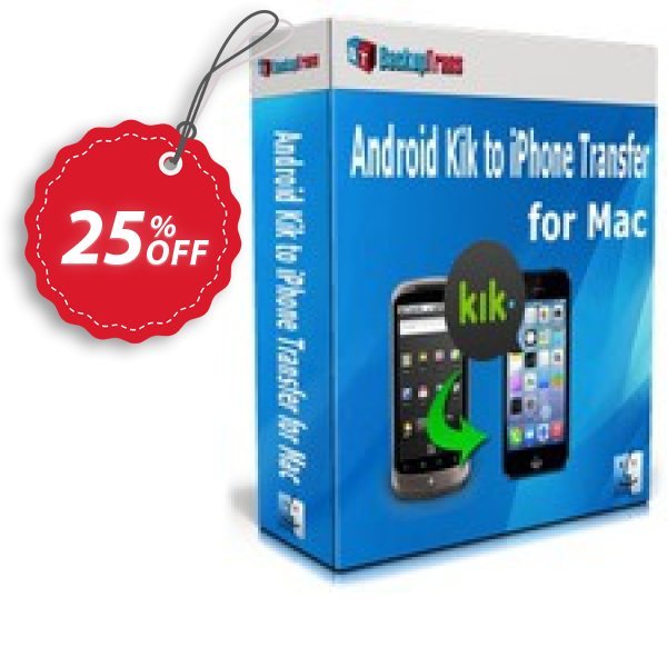 Backuptrans Android Kik to iPhone Transfer for MAC Coupon, discount Backuptrans Android Kik to iPhone Transfer for Mac (Personal Edition) formidable deals code 2024. Promotion: impressive sales code of Backuptrans Android Kik to iPhone Transfer for Mac (Personal Edition) 2024