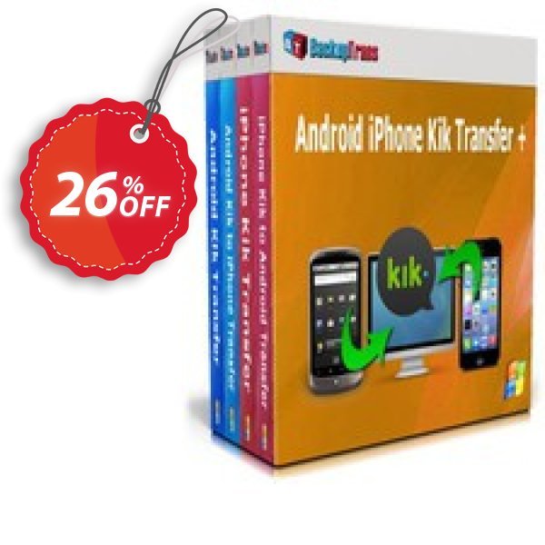 Backuptrans Android iPhone Kik Transfer +, Family Edition Coupon, discount Holiday Deals. Promotion: fearsome sales code of Backuptrans Android iPhone Kik Transfer + (Family Edition) 2024