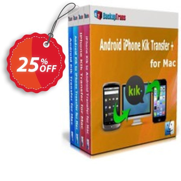 Backuptrans Android iPhone Kik Transfer + for MAC, Business Edition Coupon, discount Holiday Deals. Promotion: wondrous promo code of Backuptrans Android iPhone Kik Transfer + for Mac (Business Edition) 2024