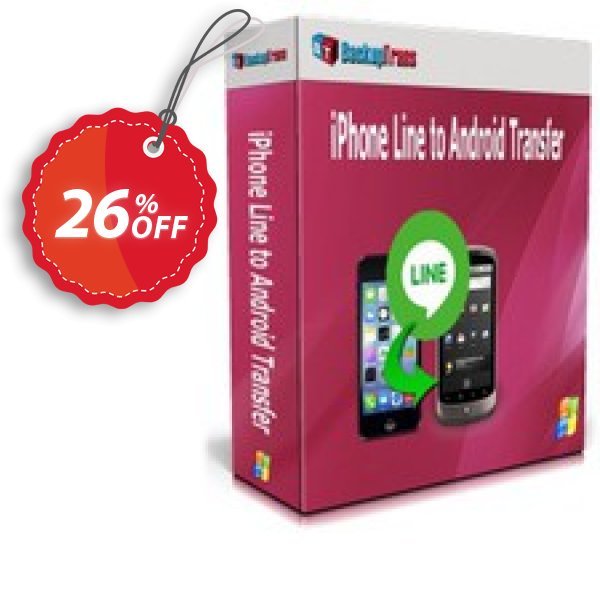 Backuptrans iPhone Line to Android Transfer Coupon, discount Backuptrans iPhone Line to Android Transfer (Personal Edition) hottest promo code 2024. Promotion: big discount code of Backuptrans iPhone Line to Android Transfer (Personal Edition) 2024