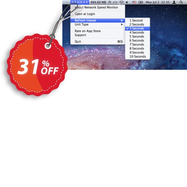 Network Speed Monitor for MAC Coupon, discount Network Speed Monitor for Mac staggering promotions code 2025. Promotion: staggering promotions code of Network Speed Monitor for Mac 2024