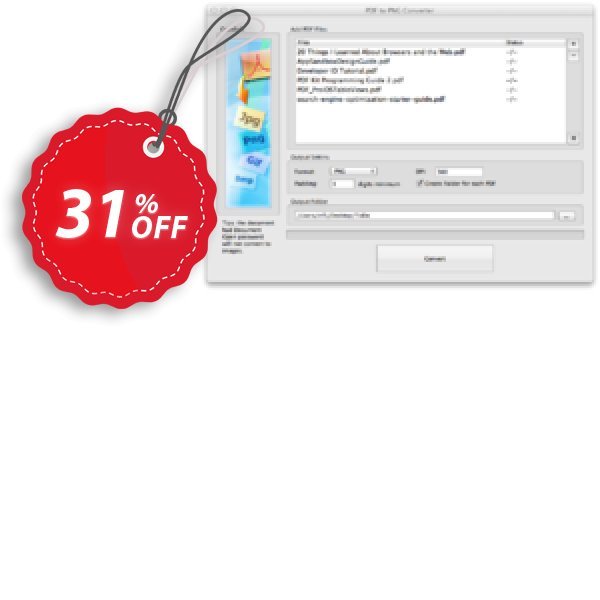 PDF to PNG Converter for MAC Coupon, discount PDF to PNG Converter for Mac awful offer code 2024. Promotion: awful offer code of PDF to PNG Converter for Mac 2024