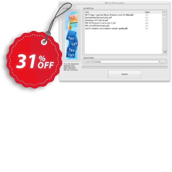 PDF to TXT Converter for MAC Coupon, discount PDF to TXT Converter for Mac super promotions code 2025. Promotion: super promotions code of PDF to TXT Converter for Mac 2024